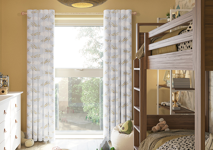 Flying Ace, Golden - Made to Measure Curtains - Image 3